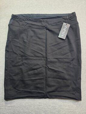 Tapata Black Stretch Knit Pencil Skirt Elastic Waist Size XL NWT